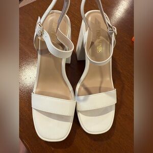 Chunky White Heels